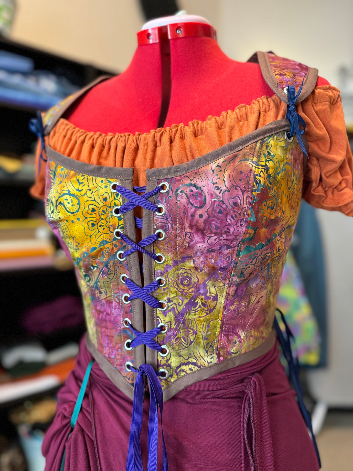 Bodice with hood, Jewel Tones